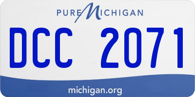 MI license plate DCC2071