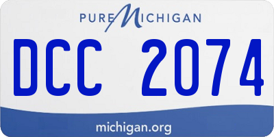 MI license plate DCC2074