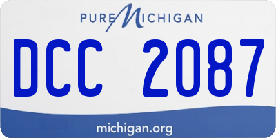 MI license plate DCC2087