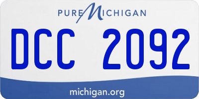MI license plate DCC2092