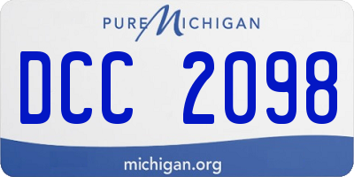 MI license plate DCC2098