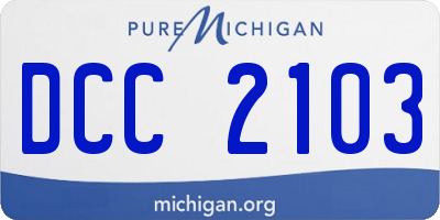 MI license plate DCC2103