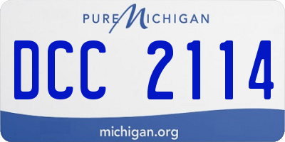 MI license plate DCC2114
