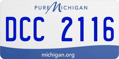 MI license plate DCC2116
