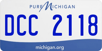 MI license plate DCC2118