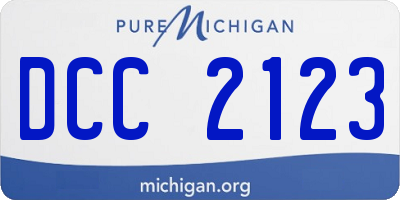 MI license plate DCC2123