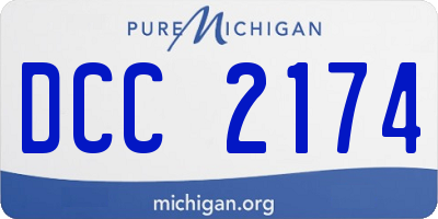 MI license plate DCC2174