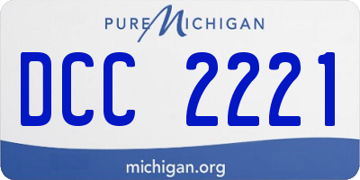 MI license plate DCC2221