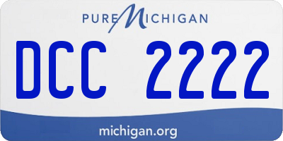 MI license plate DCC2222