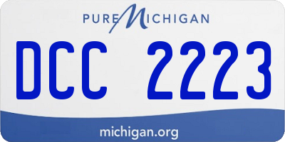 MI license plate DCC2223