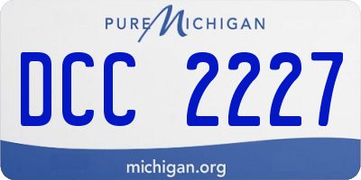 MI license plate DCC2227