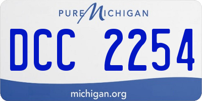 MI license plate DCC2254