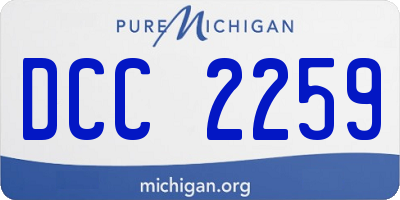 MI license plate DCC2259