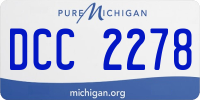 MI license plate DCC2278