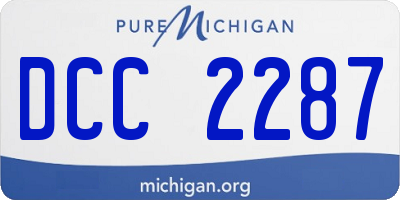 MI license plate DCC2287