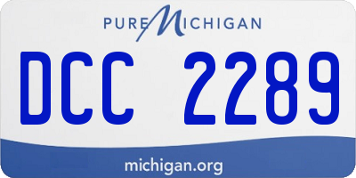 MI license plate DCC2289