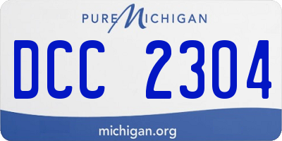MI license plate DCC2304