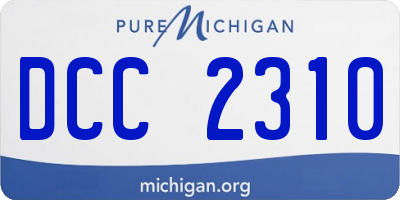 MI license plate DCC2310