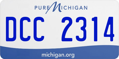 MI license plate DCC2314