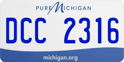 MI license plate DCC2316
