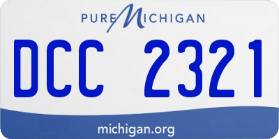 MI license plate DCC2321