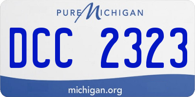 MI license plate DCC2323