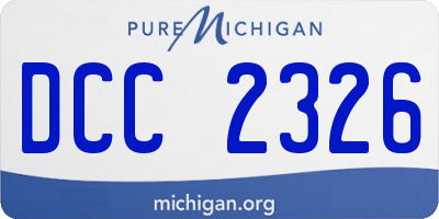 MI license plate DCC2326