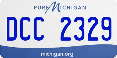 MI license plate DCC2329