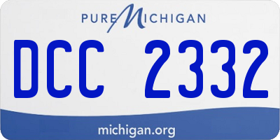 MI license plate DCC2332