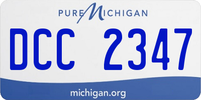 MI license plate DCC2347