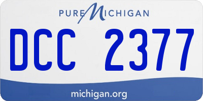MI license plate DCC2377