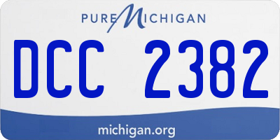 MI license plate DCC2382