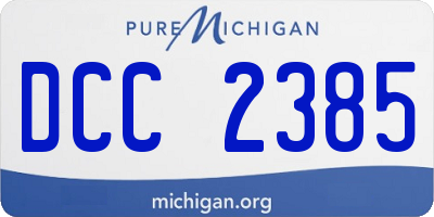 MI license plate DCC2385
