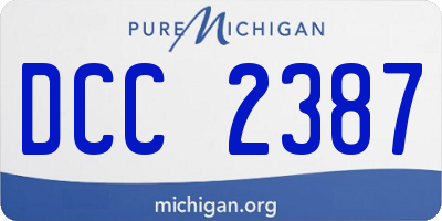 MI license plate DCC2387