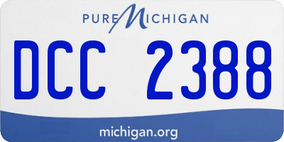 MI license plate DCC2388