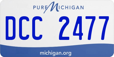 MI license plate DCC2477
