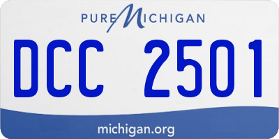 MI license plate DCC2501