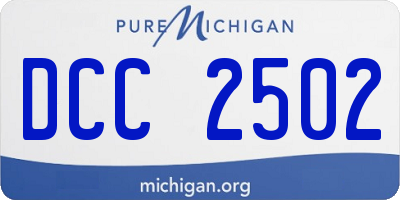MI license plate DCC2502