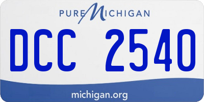 MI license plate DCC2540