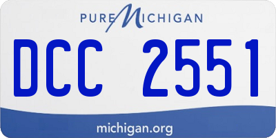 MI license plate DCC2551