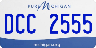 MI license plate DCC2555