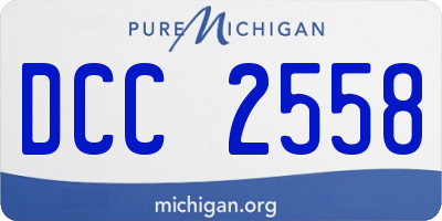 MI license plate DCC2558