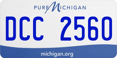 MI license plate DCC2560