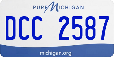 MI license plate DCC2587
