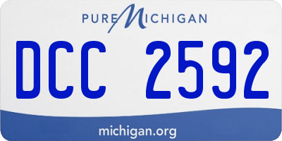 MI license plate DCC2592