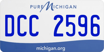 MI license plate DCC2596