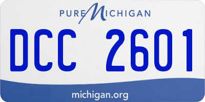 MI license plate DCC2601