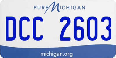 MI license plate DCC2603