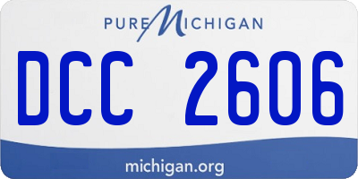 MI license plate DCC2606