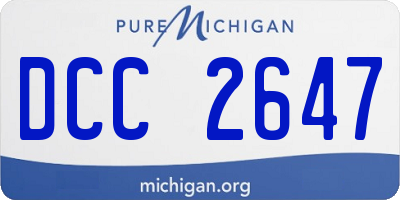 MI license plate DCC2647